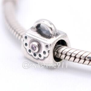 Authentic PANDORA Scalloped Purse with Pink CZ Charm - 790473PCZ